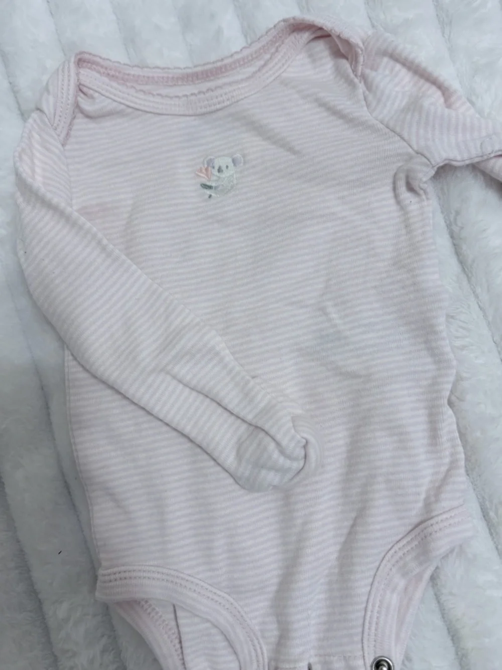 Mixed Baby Girl Sleepers and Onesies - Pastel Floral & Fruit Prints - Picture 12 of 13